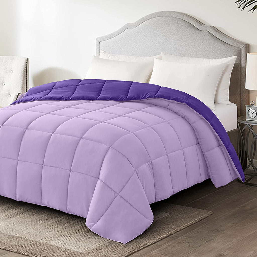 Twin Lightweight Comforter Purple - All Season down Alternative Bed Comforter Summer Duvet Insert Quilted Reversible Comforters Twin Size Plum / Light Purple