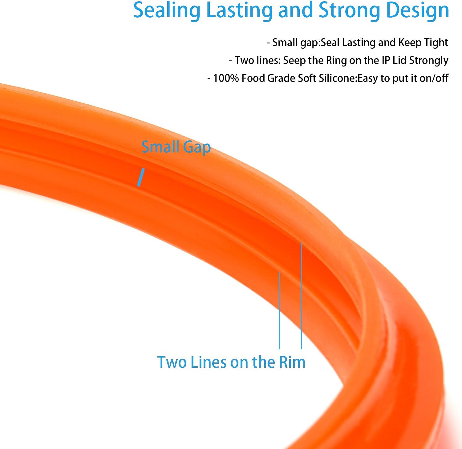 Silicone Sealing Ring for 6 Qt, Replacement Seal Gasket for Instant Pot 6 Quart Model, Food-Grade Silicone, Fits Duo 6 Quart, Lux 6 Quart, Duo plus 6 Quart, Ultra 6 Quart, Nova 6 Quart, 4-Pack