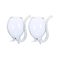 Wine Glass Cup with Built-In Straw Creative Fancy Fun Cocktail Glasses for Juice, Wine (300Ml/10Oz) - 2 Pack