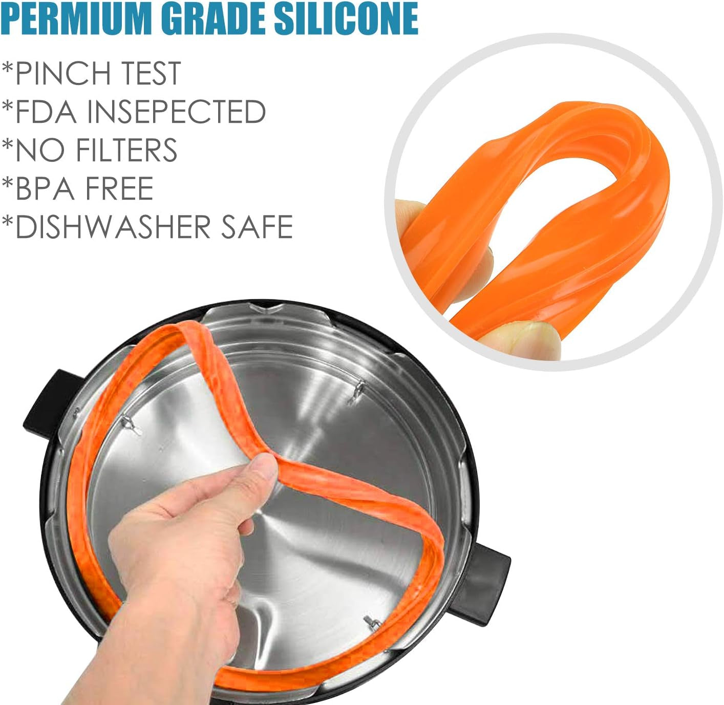 Silicone Sealing Ring for 6 Qt, Replacement Seal Gasket for Instant Pot 6 Quart Model, Food-Grade Silicone, Fits Duo 6 Quart, Lux 6 Quart, Duo plus 6 Quart, Ultra 6 Quart, Nova 6 Quart, 4-Pack